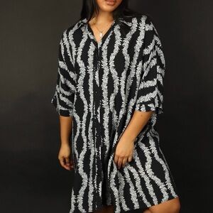 Lexbreezy Hawaii Aloha Dress - Black Lei